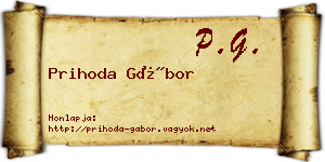 Prihoda Gábor névjegykártya