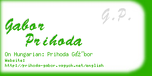 gabor prihoda business card